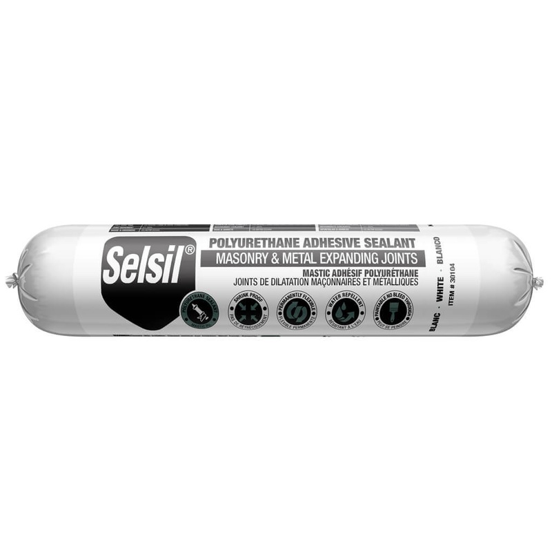 Selsil 600 ml White Masonry and Metal Expanding Joints Polyurethane Adhesive Sealant Sausage