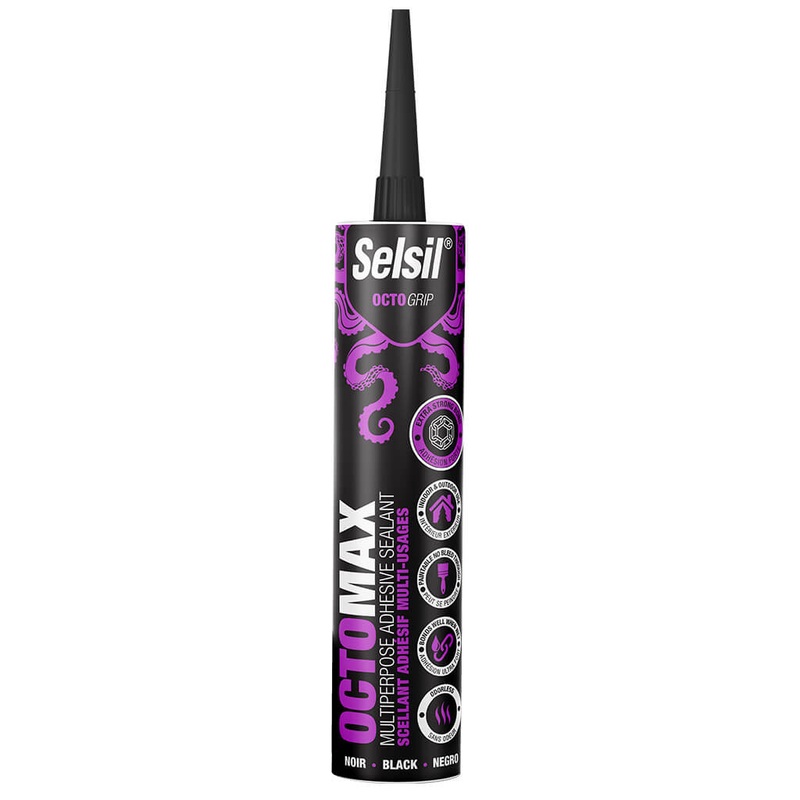 Selsil Octomax 290 mL Black Multi-Purpose Adhesive Sealant