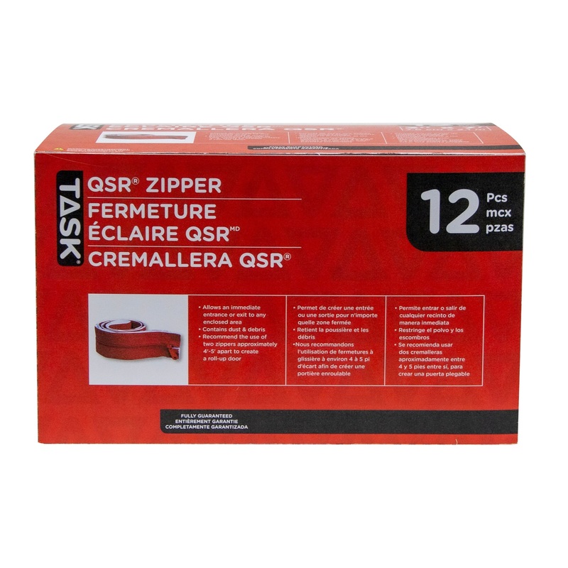 TASK 3in. x 7ft. QRS Containment System Adhesive Zipper (12-Pack)
