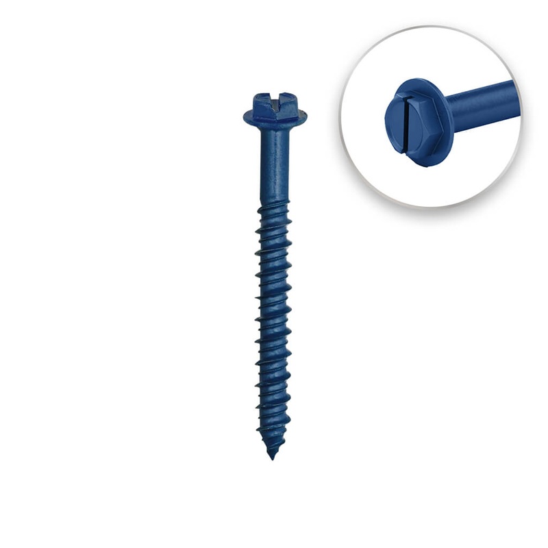 DuraDrive 1/4 in. x 4 in. Hex Head Slot Drive Concrete Screws (50-Pack)