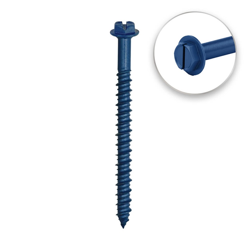DuraDrive 1/4 in. x 5 in. Hex Head Slot Drive Concrete Screws (50-Pack)