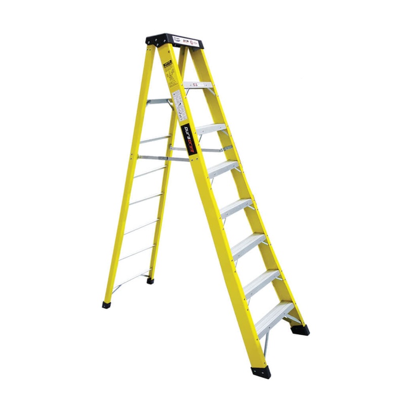 DuraDrive 8 ft. Fiberglass Step Ladder, 300 Lbs. Grade 1A