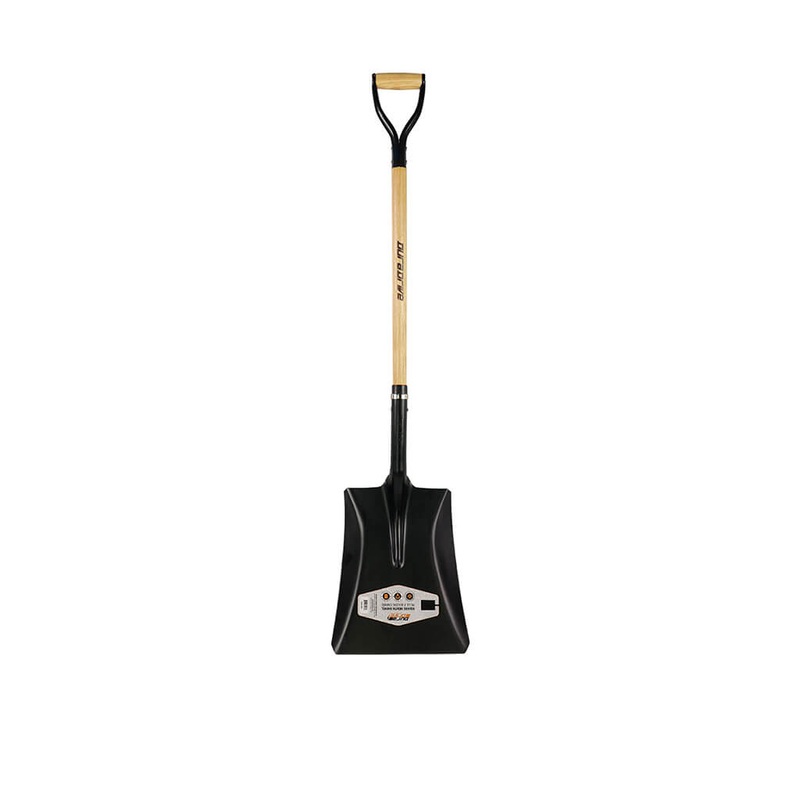 DuraDrive Carbon Steel D-Grip Ash Wood Square Mouth Shovel