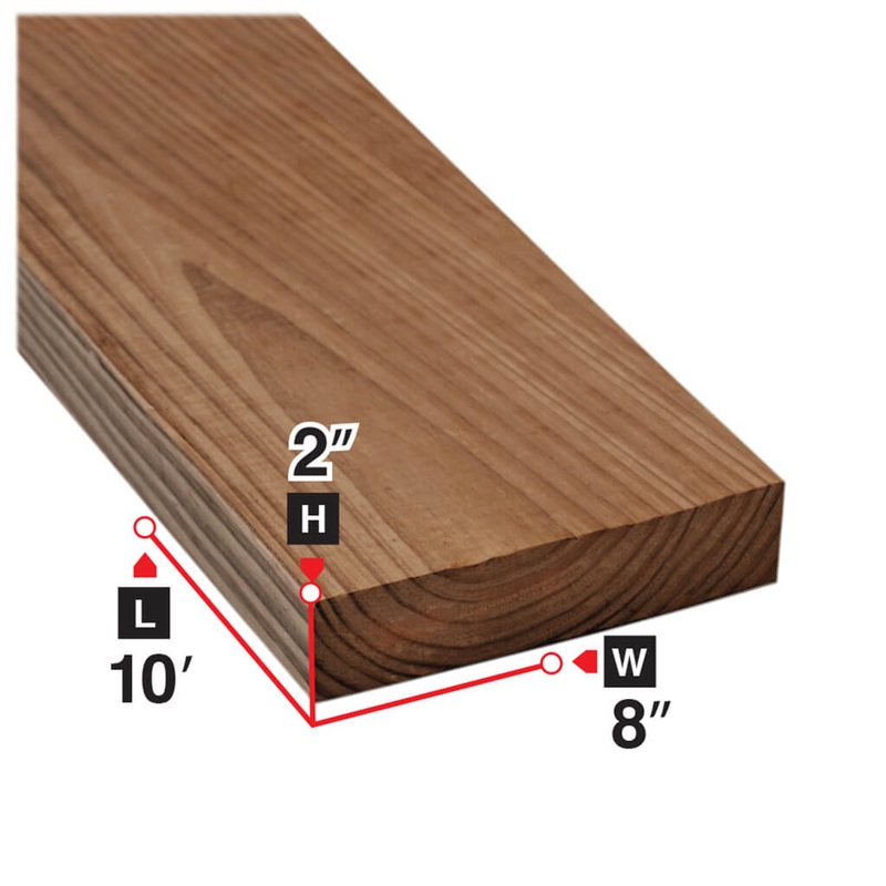 2 in. x 8 in. x 10 ft.  Pressure Treated Lumber