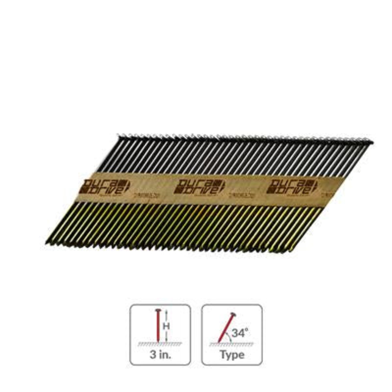 DuraDrive 3 in. Paper Collated 34-Degree Angled Strip Nails (3,000-box)