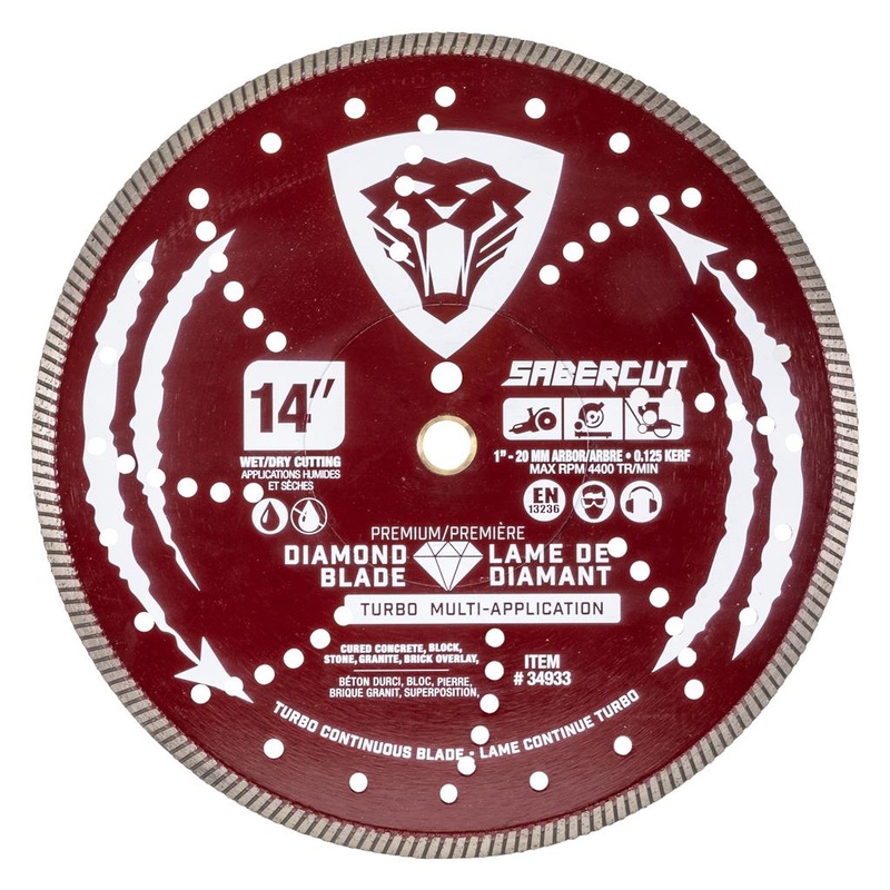 Sabercut 14 in. x 1 in. Turbo Continuous Multi Application Diamond Blade