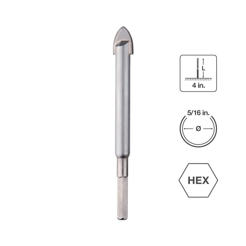 SaberCut 5/16 in 4 in Carbide Tipped Carbon Steel Body Drill Bit