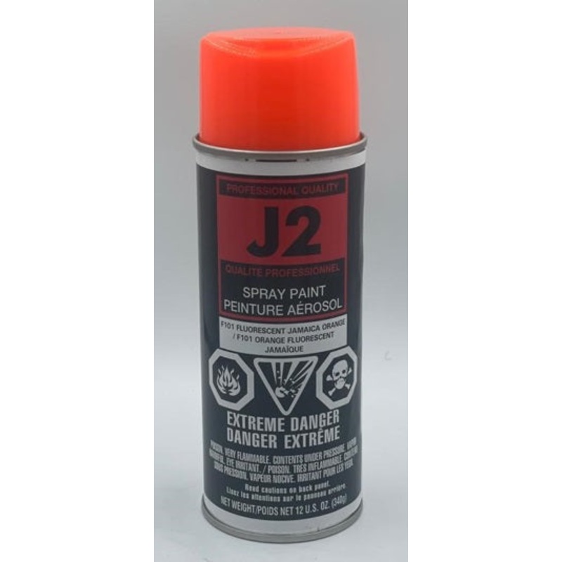 J2 F101 JAMAICA ORANGE FLOURESCENT SPRAY PAINT 312G