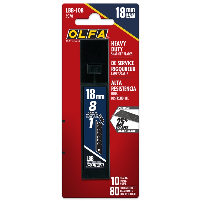 Olfa Heavy-Duty Snap Off Knife Blades 18mm 10 Pack