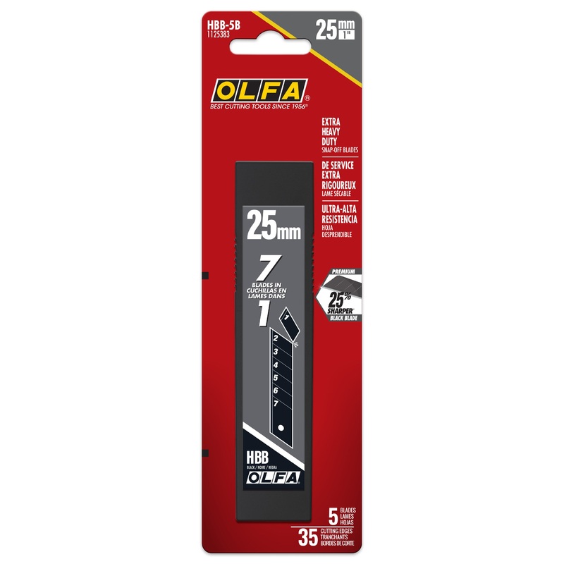 Olfa Heavy-Duty Snap Off Knife Blades 25mm 5 Pack
